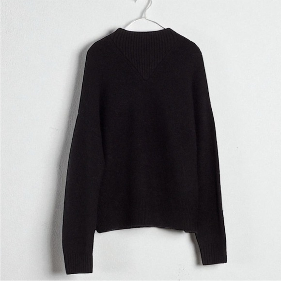 Madewell Dillon Black Wool Blend Mockneck Ribbed Sweater XS NC649 - Picture 3 of 12